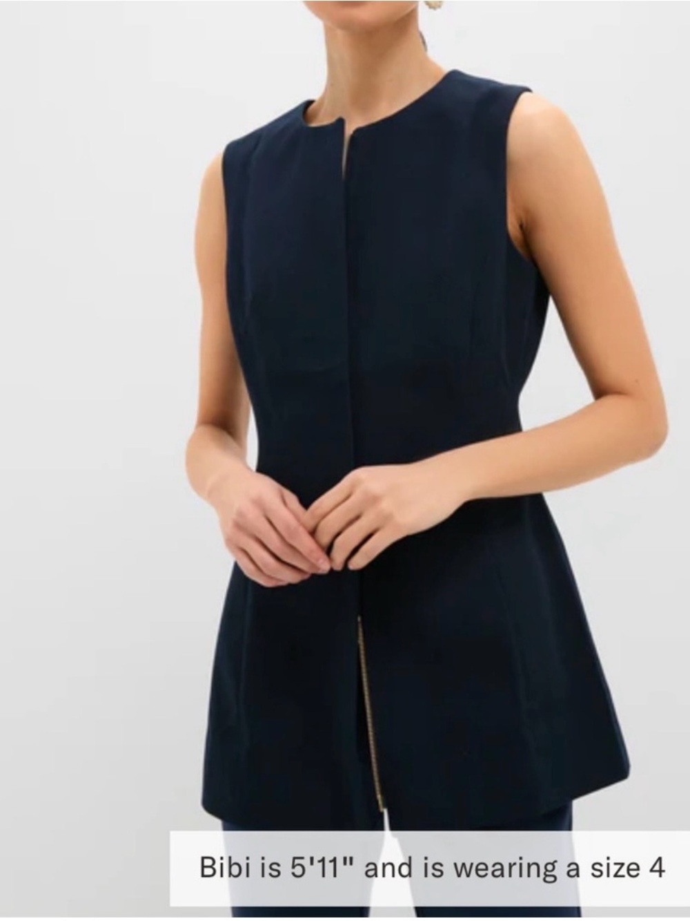 Tuckernuck Rhoda Tunic top Sleeveless Navy Zip-Front Women's Dress/top